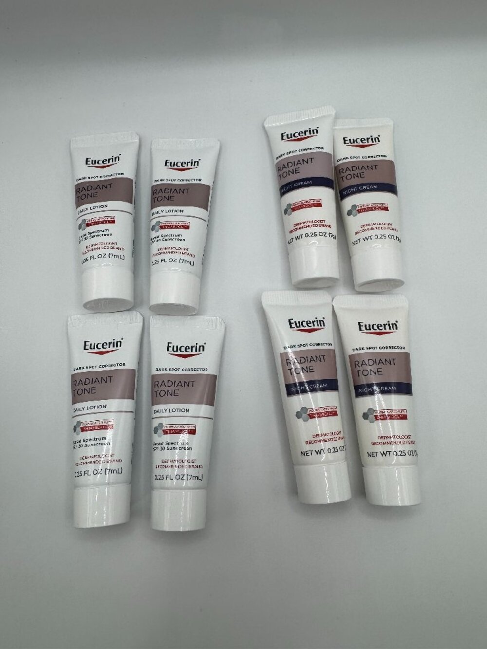 Eucerin Radiant Tone Dark Spot Corrector Daily Lotion x4 & Night Cream x4